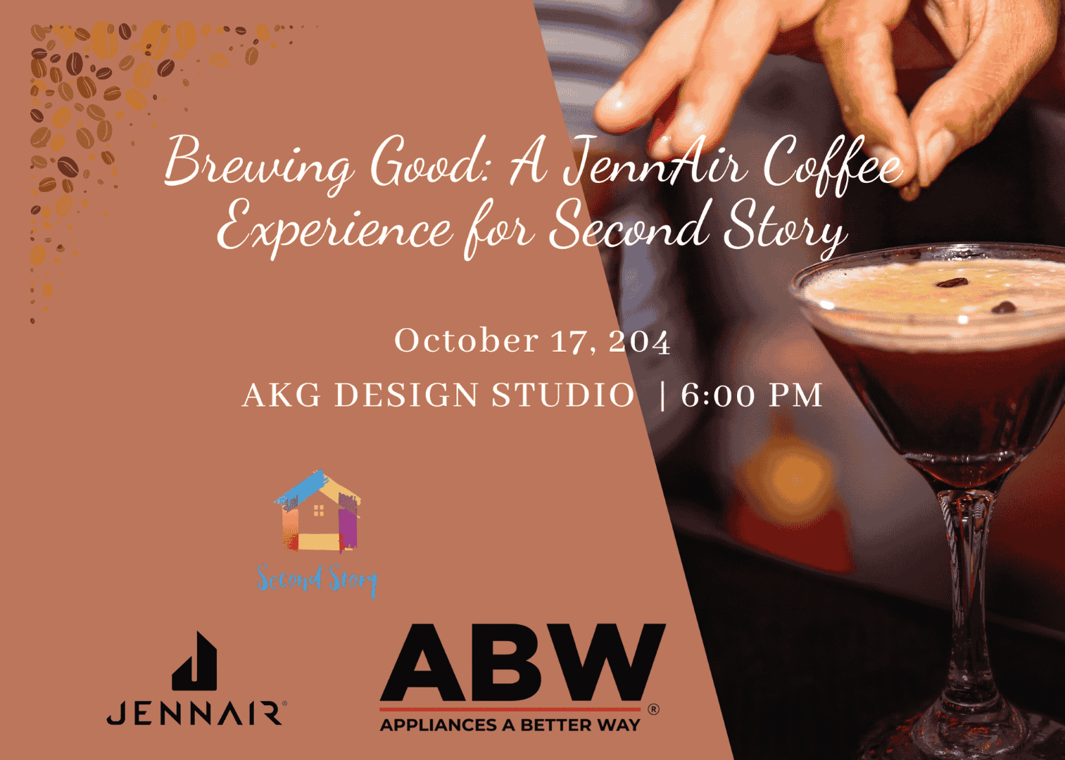 Coffee event (2) event invite for a luxury coffee and charity event